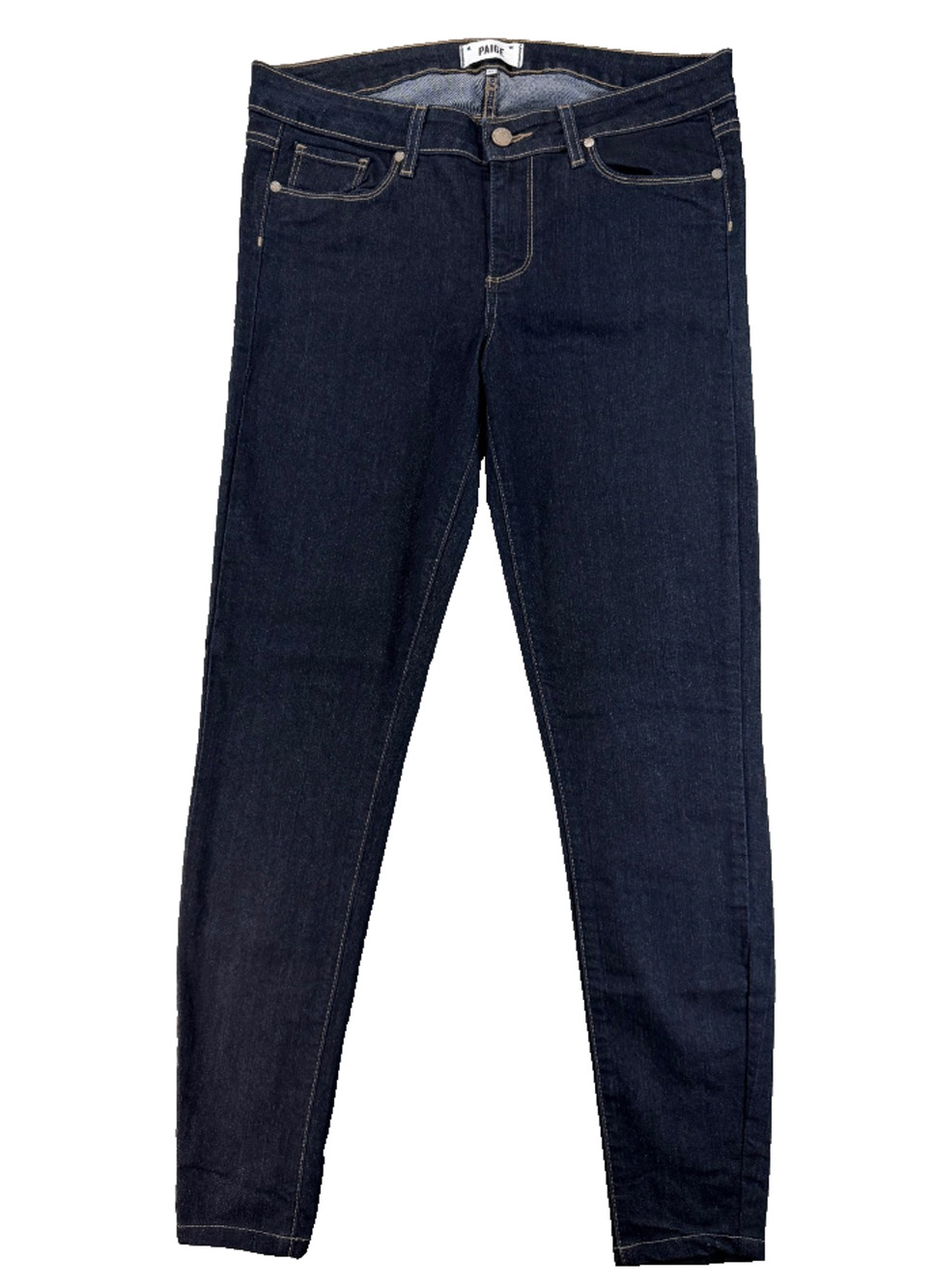 Paige Mid-Rise Dark Wash Peg Skinny Jeans (Women's 31)